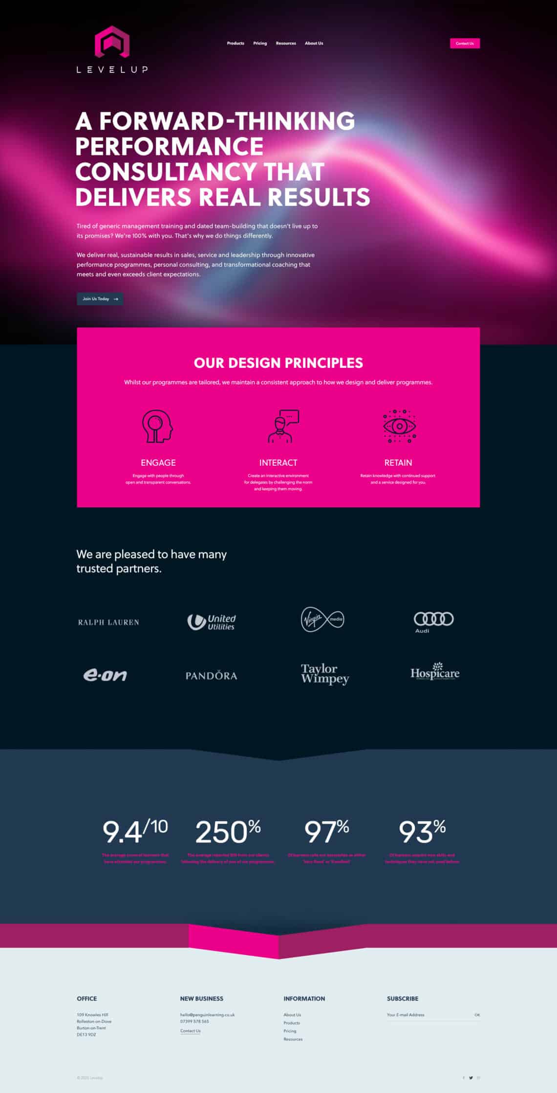 Level Up logo and website design by FUSE4